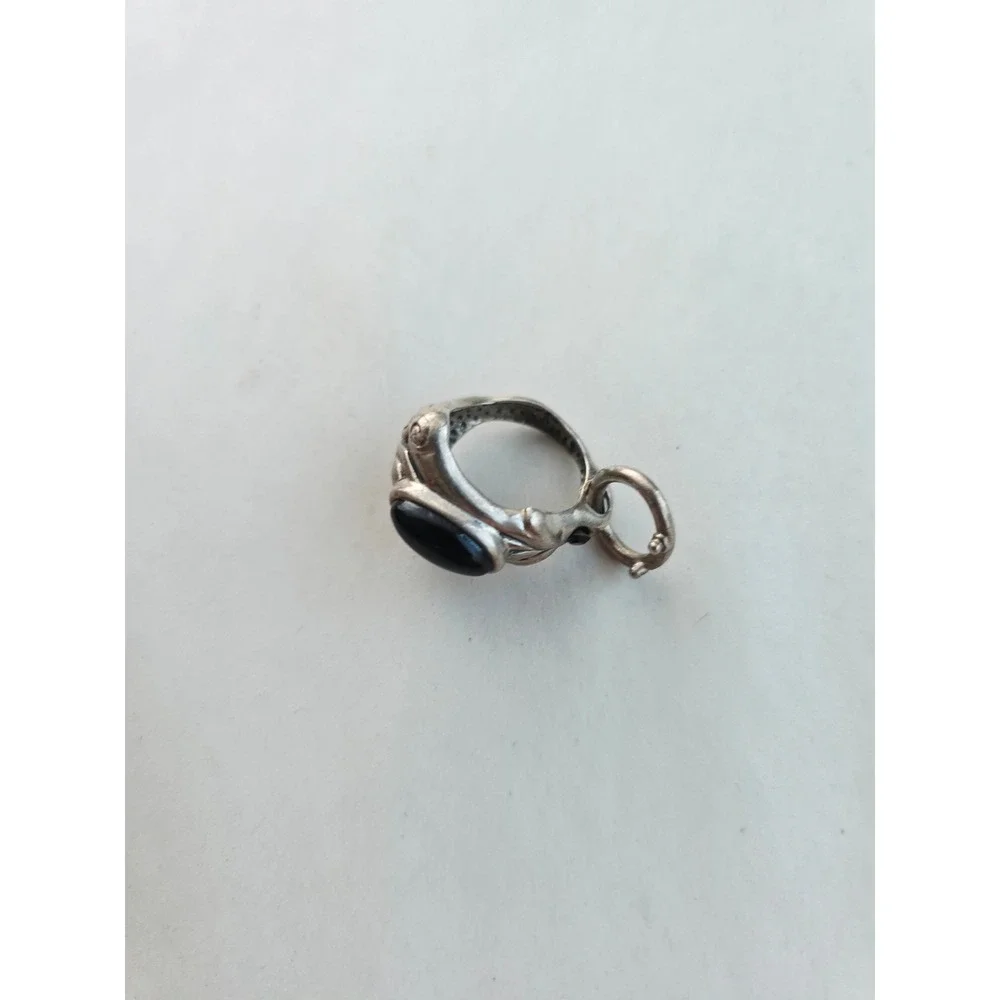Amy Khan Russell AKR Sterling Silver Black Onyx Convertible Ring Pendant 6.75